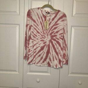 T-Party Pink Tie-Dye Long Sleeve Shirt Size Small